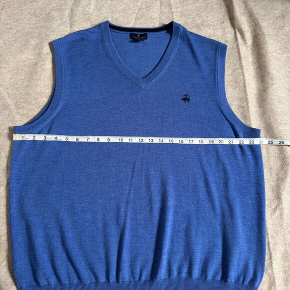 Brooks Brothers blue merino wool sweater vest men’s XL Heritage Old Money Preppy - Picture 6 of 7